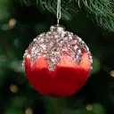 Шар елочный KREAFORTA шелковый ø8 см красный