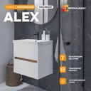 Тумба под раковину подвесная Moduleasy Ц0000044229 60см с раковиной цвет Белый/дуб ватан
