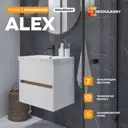Тумба под раковину подвесная Moduleasy Ц0000044231 80см с раковиной цвет Белый/дуб ватан