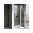 Душевая дверь Abber Sonnenstrand AG04140S, 140 см цвет профиля серебристый блеск стекло прозрачное