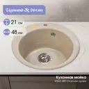 Мойка для кухни Zigmund & shtain KREIS 480 Осенняя трава 48x48 см глубина чаши 21 см гранит цвет бежевый