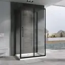 Душевой уголок Abber Schwarzer Diamant 613893 прямоугольный 100x80см черный профиль эффект стекла прозрачный