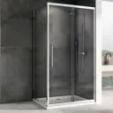 Душевой уголок Abber Schwarzer Diamant 613460 прямоугольный 120x90см серебристый блеск профиль эффект стекла матовый