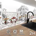 Стеновая панель без покрытия Фартукофф Уличное кафе 200x60x0.15 см ПВХ цвет серо-коричневый