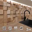 Стеновая панель матовая Фартукофф Деревянный куб 300x60x0.15 см ПВХ цвет разноцветный