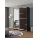 Шкаф-купе Клевер Атина с 2 дверями и зеркалом 240x190х50 см 6 полок ЛДСП цвет венге