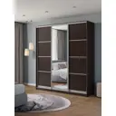 Шкаф-купе Клевер Атина с 3 дверями и зеркалом 240x220х58 см 9 полок ЛДСП цвет венге