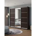 Шкаф-купе Клевер Атина с 3 дверями и зеркалом 240x250х58 см 9 полок ЛДСП цвет венге