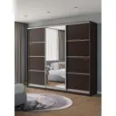 Шкаф-купе Клевер Атина с 3 дверями и зеркалом 240x270х50 см 9 полок ЛДСП цвет венге