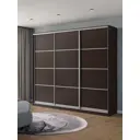 Шкаф-купе Клевер Атина с 3 дверями 240x270х45 см 9 полок ЛДСП цвет венге