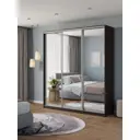 Шкаф-купе Клевер Атина с 3 дверями 240x200х45 см 9 полок ЛДСП цвет венге зеркальный