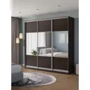 Шкаф-купе Клевер Атина с 3 дверями 240x240х45 см 9 полок ЛДСП цвет венге комбинированный
