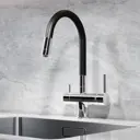 Смеситель для кухни Esko line EL_K108 flex b с подключением к фильтру гибкий излив 19 см цвет черный