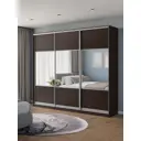 Шкаф-купе Клевер Атина с 3 дверями 240x260х45 см 9 полок ЛДСП цвет венге комбинированный
