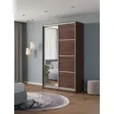 Шкаф-купе Клевер Атина с 2 дверями и зеркалом 240x110х50 см 6 полок ЛДСП цвет шамони темный