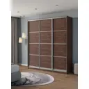 Шкаф-купе Клевер Атина с 3 дверями 240x210х58 см 9 полок ЛДСП цвет шамони темный