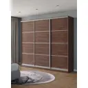 Шкаф-купе Клевер Атина с 3 дверями 240x270х45 см 9 полок ЛДСП цвет шамони темный