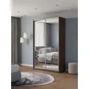 Шкаф-купе Клевер Атина с 2 дверями 240x110х45 см 6 полок ЛДСП цвет шамони темный зеркальный