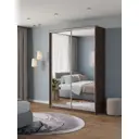 Шкаф-купе Клевер Атина с 2 дверями 240x140х50 см 6 полок ЛДСП цвет шамони темный зеркальный