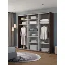 Шкаф-купе Клевер Атина с 3 дверями 240x200х50 см 9 полок ЛДСП цвет шамони темный зеркальный
