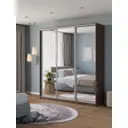 Шкаф-купе Клевер Атина с 3 дверями 240x220х45 см 9 полок ЛДСП цвет шамони темный зеркальный