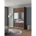Шкаф-купе Клевер Атина с 2 дверями 240x130х45 см 6 полок ЛДСП цвет шамони темный комбинированный
