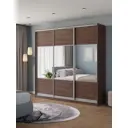 Шкаф-купе Клевер Атина с 3 дверями 240x230х50 см 9 полок ЛДСП цвет шамони темный комбинированный
