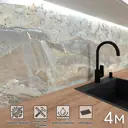 Стеновая панель матовая Фартукофф ФФ-532 400x60x0.1 см ПВХ цвет серо-коричневый/белый