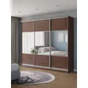 Шкаф-купе Клевер Атина с 3 дверями 240x270х50 см 9 полок ЛДСП цвет шамони темный комбинированный