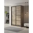 Шкаф-купе Клевер Атина с 2 дверями 240x110х50 см 6 полок ЛДСП цвет дуб крафт серый