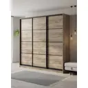 Шкаф-купе Клевер Атина с 3 дверями 240x240х45 см 9 полок ЛДСП цвет дуб крафт серый