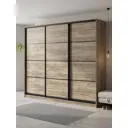 Шкаф-купе Клевер Атина с 3 дверями 240x270х58 см 9 полок ЛДСП цвет дуб крафт серый