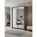 Шкаф-купе Клевер Атина с 2 дверями 240x160х50 см 6 полок ЛДСП цвет дуб крафт серый зеркальный