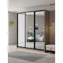 Шкаф-купе Клевер Атина с 3 дверями 240x210х50 см 9 полок ЛДСП цвет дуб крафт серый зеркальный
