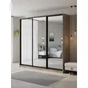Шкаф-купе Клевер Атина с 3 дверями 240x230х65 см 9 полок ЛДСП цвет дуб крафт серый зеркальный