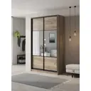 Шкаф-купе Клевер Атина с 2 дверями 240x120х50 см 6 полок ЛДСП цвет дуб крафт серый комбинированный