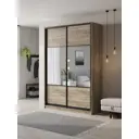 Шкаф-купе Клевер Атина с 2 дверями 240x140х58 см 6 полок ЛДСП цвет дуб крафт серый комбинированный