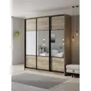 Шкаф-купе Клевер Атина с 3 дверями 240x210х65 см 9 полок ЛДСП цвет дуб крафт серый комбинированный