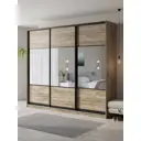 Шкаф-купе Клевер Атина с 3 дверями 240x270х65 см 9 полок ЛДСП цвет дуб крафт серый комбинированный