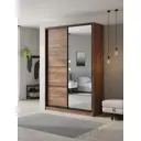Шкаф-купе Клевер Атина с 2 дверями и зеркалом 240x150х58 см 6 полок ЛДСП цвет дуб крафт табак