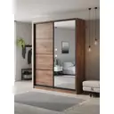 Шкаф-купе Клевер Атина с 2 дверями и зеркалом 240x190х58 см 6 полок ЛДСП цвет дуб крафт табак
