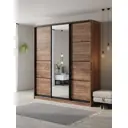 Шкаф-купе Клевер Атина с 3 дверями и зеркалом 240x220х45 см 9 полок ЛДСП цвет дуб крафт табак