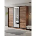 Шкаф-купе Клевер Атина с 3 дверями и зеркалом 240x230х45 см 9 полок ЛДСП цвет дуб крафт табак