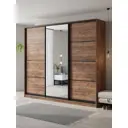 Шкаф-купе Клевер Атина с 3 дверями и зеркалом 240x270х50 см 9 полок ЛДСП цвет дуб крафт табак