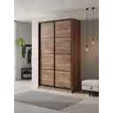 Шкаф-купе Клевер Атина с 2 дверями 240x130х58 см 6 полок ЛДСП цвет дуб крафт табак