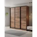 Шкаф-купе Клевер Атина с 3 дверями 240x210х45 см 9 полок ЛДСП цвет дуб крафт табак