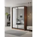 Шкаф-купе Клевер Атина с 2 дверями 240x160х65 см 6 полок ЛДСП цвет дуб крафт табак зеркальный