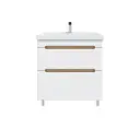 Тумба с раковиной в ванную Ruvann Aqvi 80 раковина Moduo 80 напольная цвет дуб вотан, белый