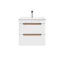 Тумба с раковиной в ванную Ruvann Aqvi 50 раковина Como 50 подвесная цвет дуб вотан, белый