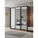 Шкаф-купе Клевер Атина с 3 дверями 240x220х50 см 9 полок ЛДСП цвет дуб крафт табак зеркальный